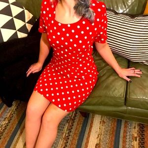 Mini polka dot dress